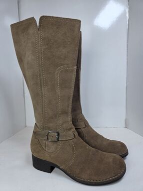 Clarks Derby Palace Suede Leather Tan Knee High Boots